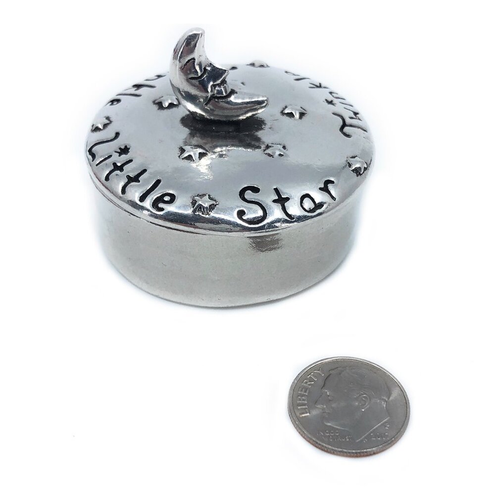 Handmade Pewter Twinkle Twinkle Little Star Tiny Trinket Box Keepsakes Jewelry